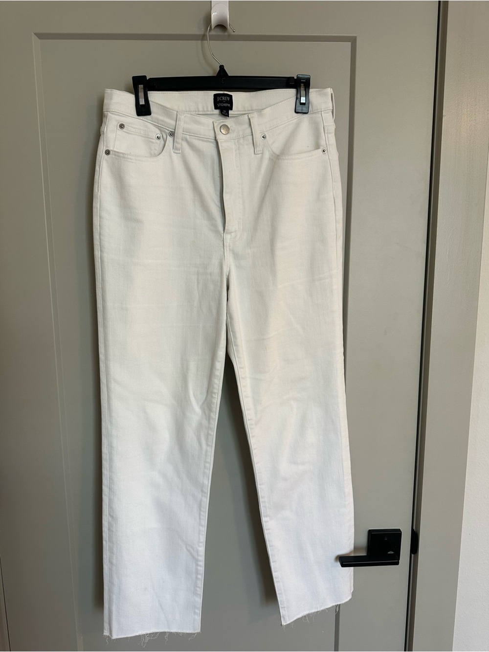 J. Crew White Straight-Leg Jeans
